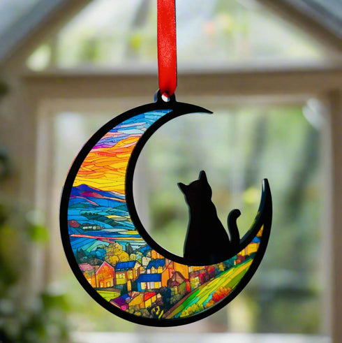 Cat Moon Suncatcher